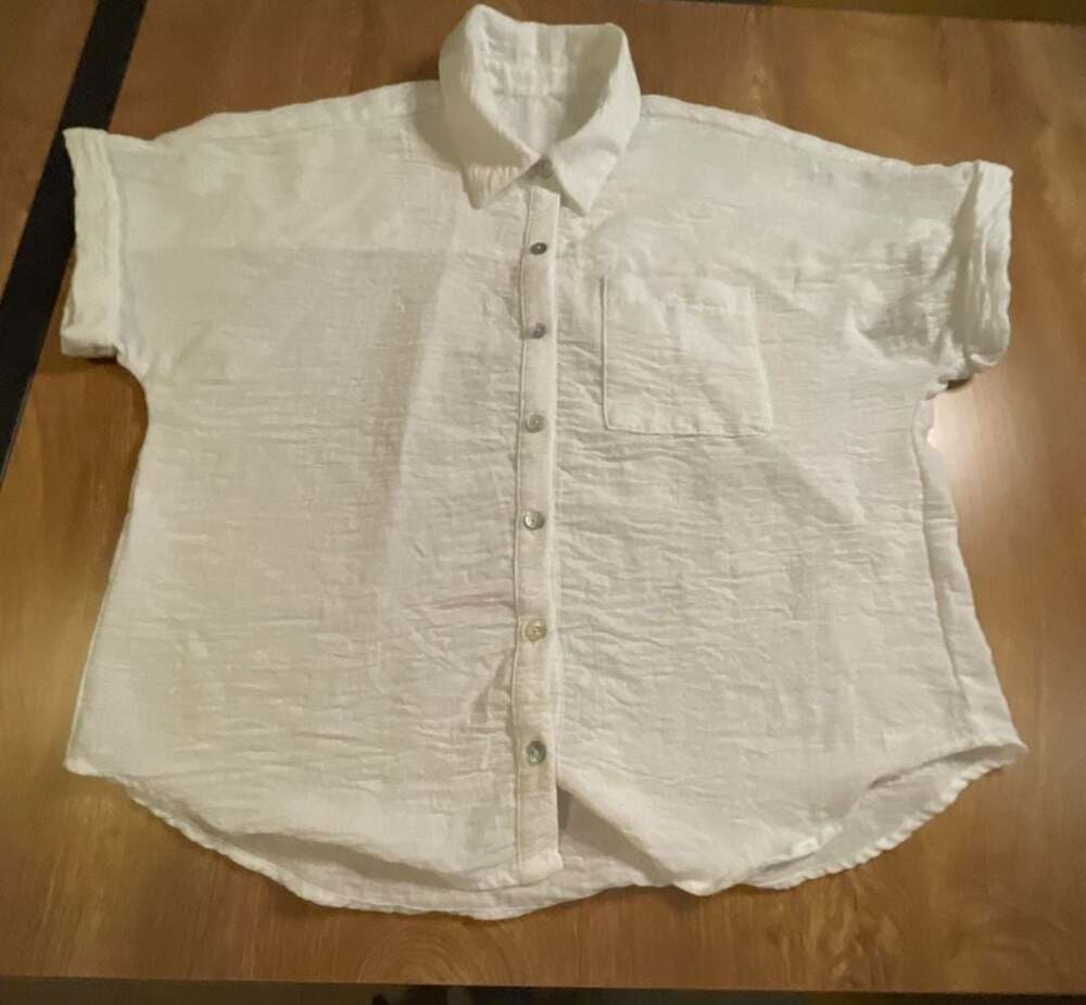 Caslon Cotton Gauze Short Sleeve Button-Up Shirt